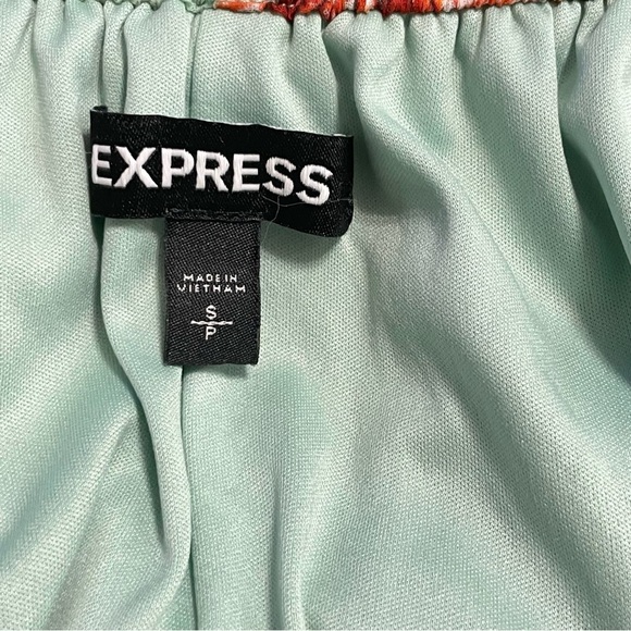 Express Mint Green Floral Print Creped Chiffon HighLow Maxi Dress Size XS - Picture 10 of 16